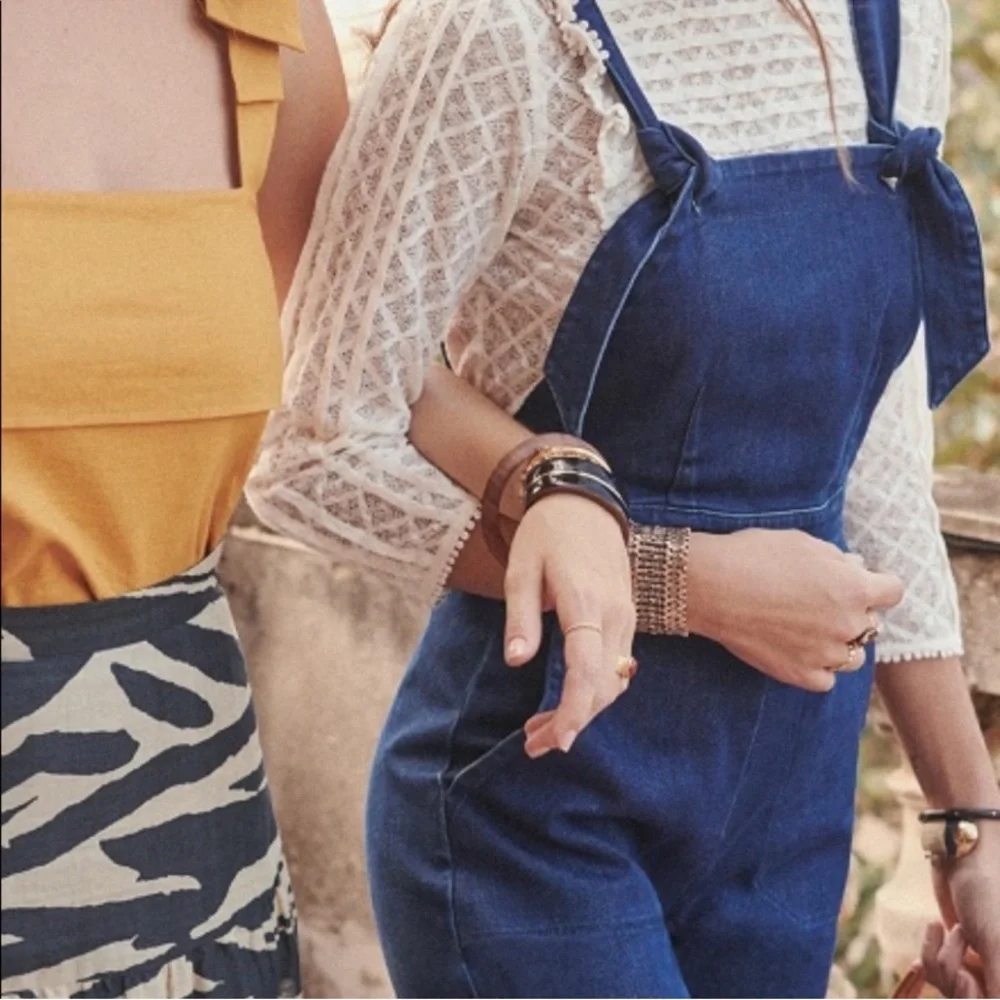 Sezane Salopette Rosalie Denim Overalls - Picture 2 of 10